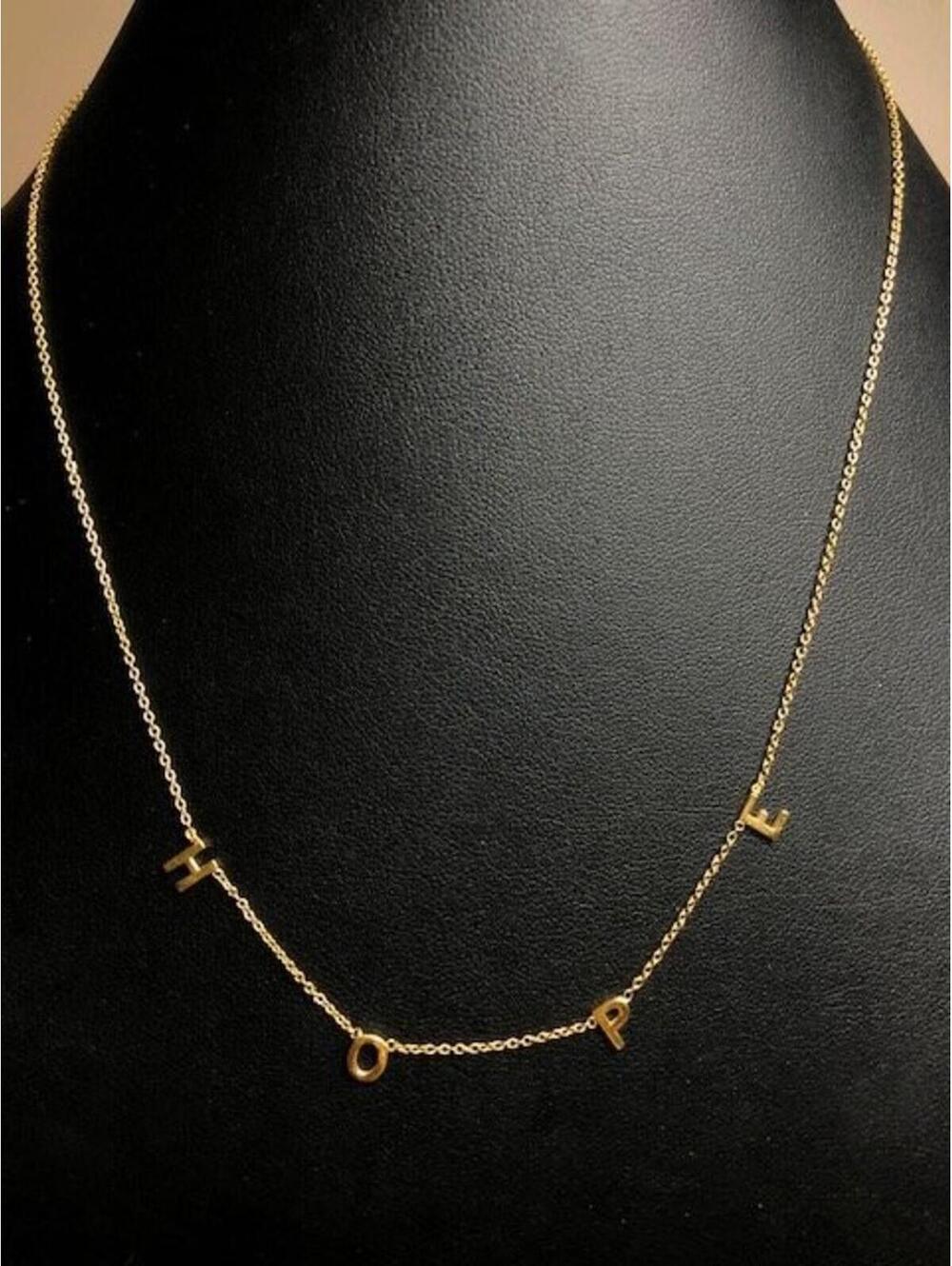 B3482 ByChari x Be Kind By Ellen Gold Plated "HOPE" Station 18" Necklace